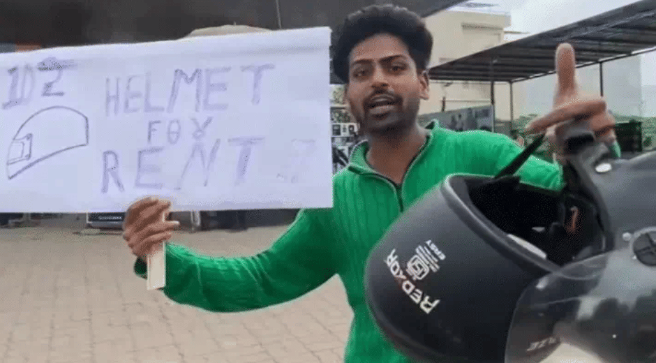 Indore news: Blogger gives helmet on rent for ₹10, police takes action after viral video