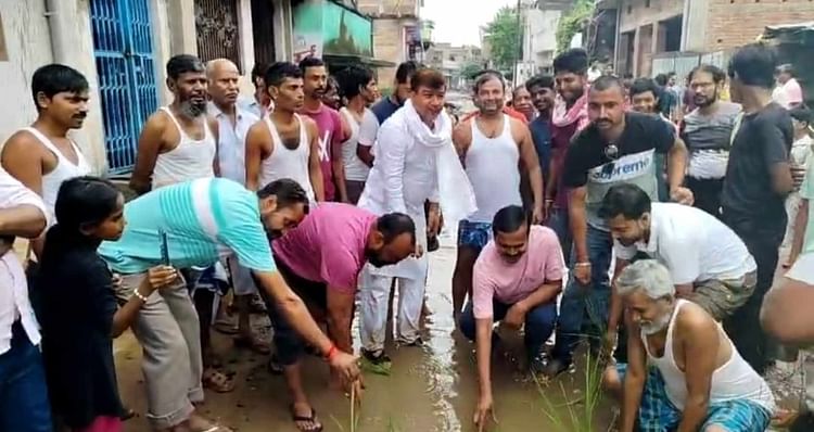 Bihar News: पटोरी में जर्जर सड़क और जलजमाव के खिलाफ अनोखा विरोध, ग्रामीणों ने सड़क पर रोपी धान