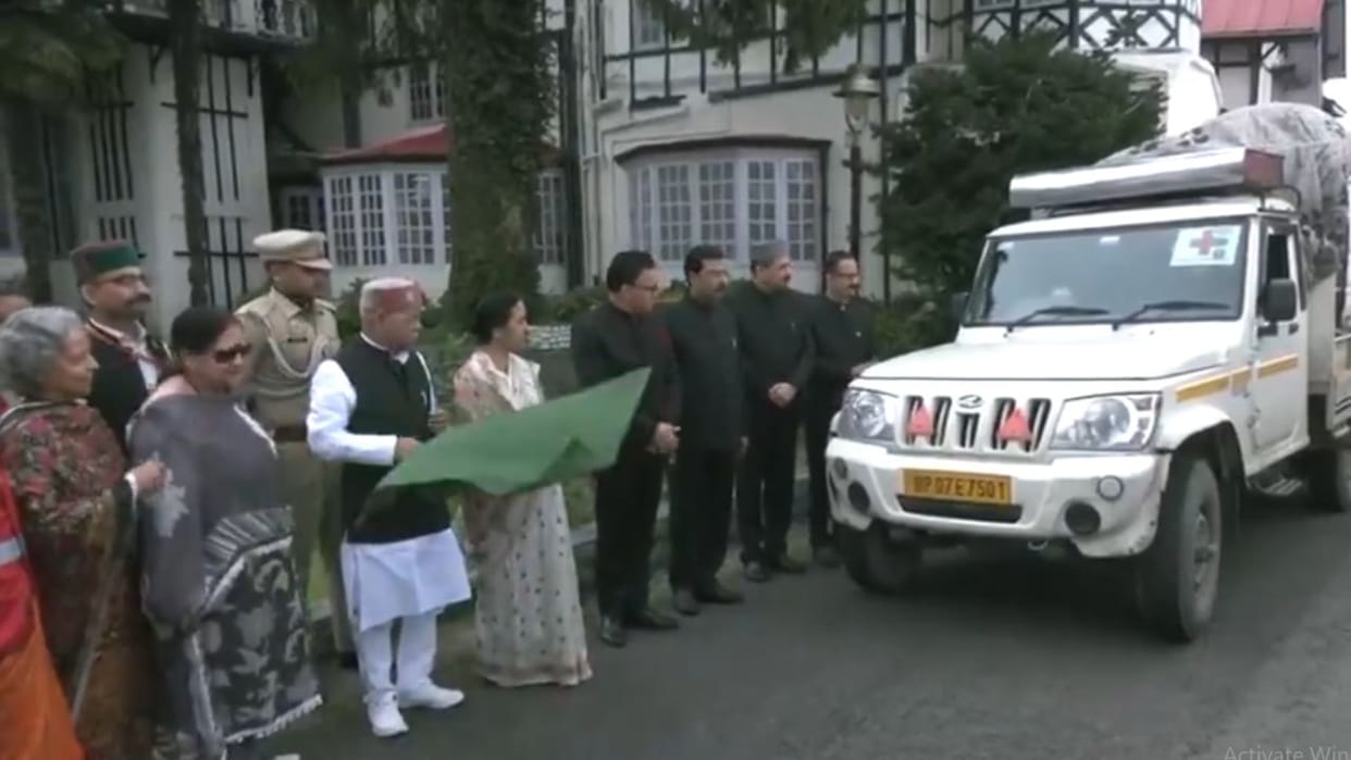 Himachal Governor sent relief material to flood affected Mandi and Kullu, flagged off three vehicles