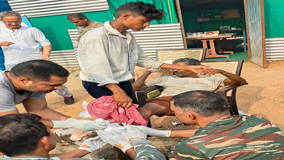 आईईडी की चपेट में आकर ग्रामीण घायल