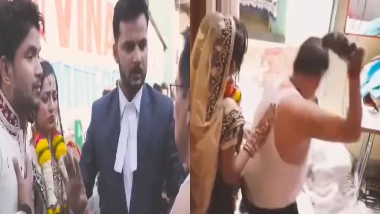 Boy returns home after court marriage father beats him up while chasing him Video goes Viral