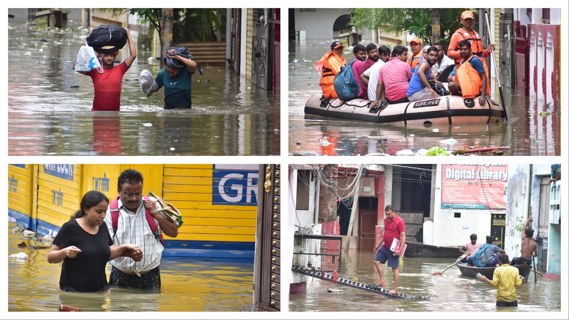 Prayagraj Flood News: Ganga and Yamuna Cross Danger Mark, Thousands of Homes Submerged