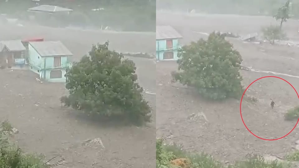 Uttarkashi Cloudburst Youth Video Viral was seen saving his life amidst And Flood in Kheerganga