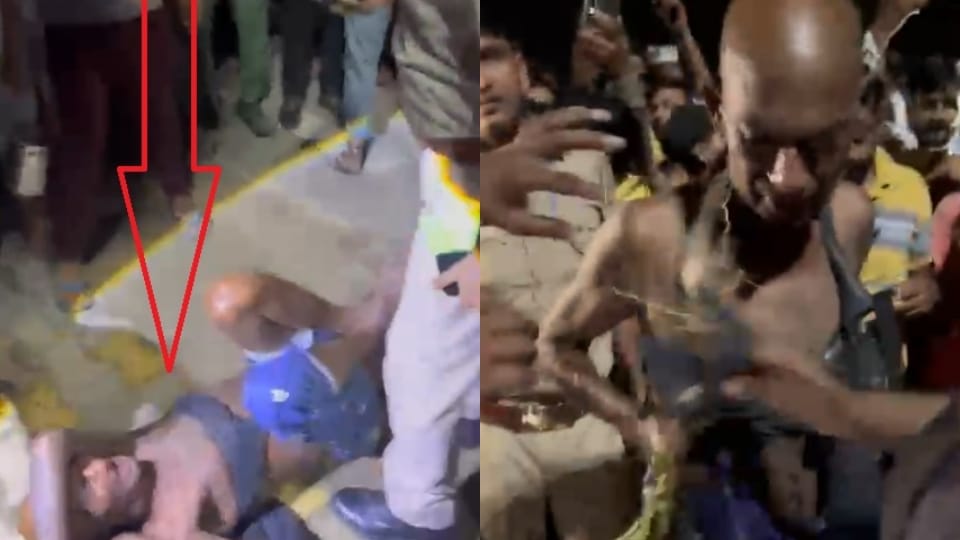 Thinking him to be a thief crowd beat up suspect in front of police