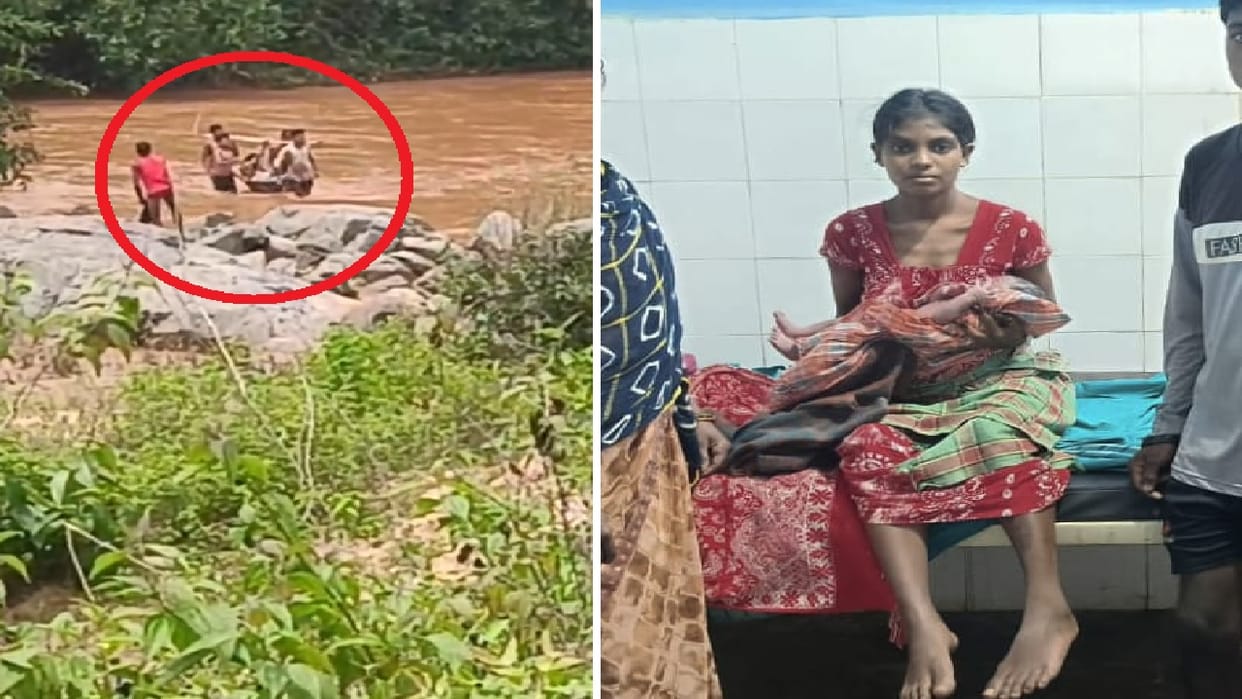 Employees of Mahtari Express reached after crossing the swollen river