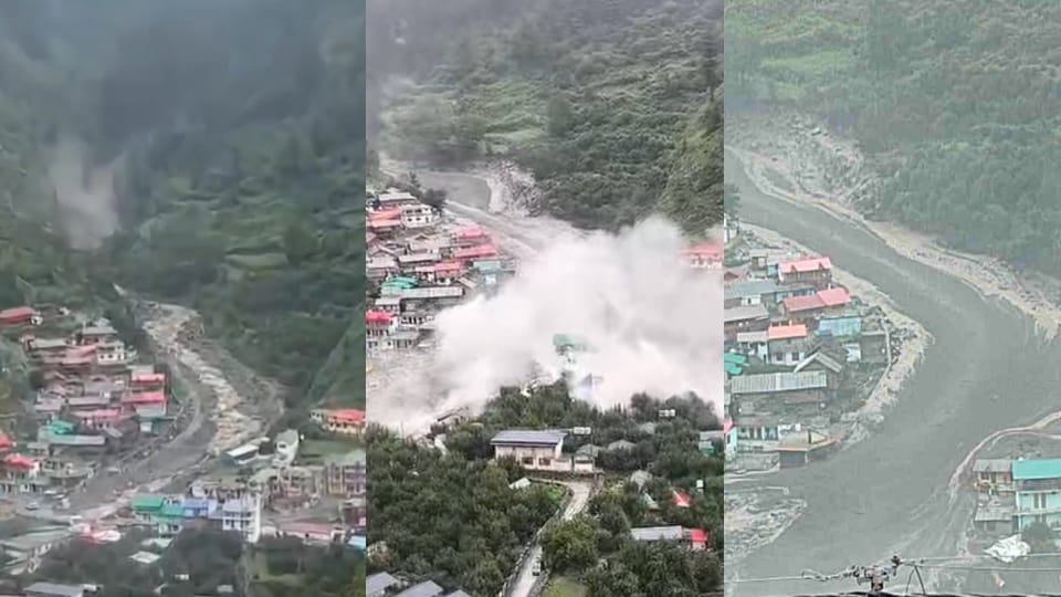 Uttarkashi Cloudburst Kheerganga Flood Market destroyed in 20 seconds hotels and houses Burned Photos