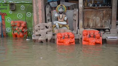 UP Floods Ganga flows 12 steps below Vishwanath temple gate Namo Ghat remained closed for third day as well