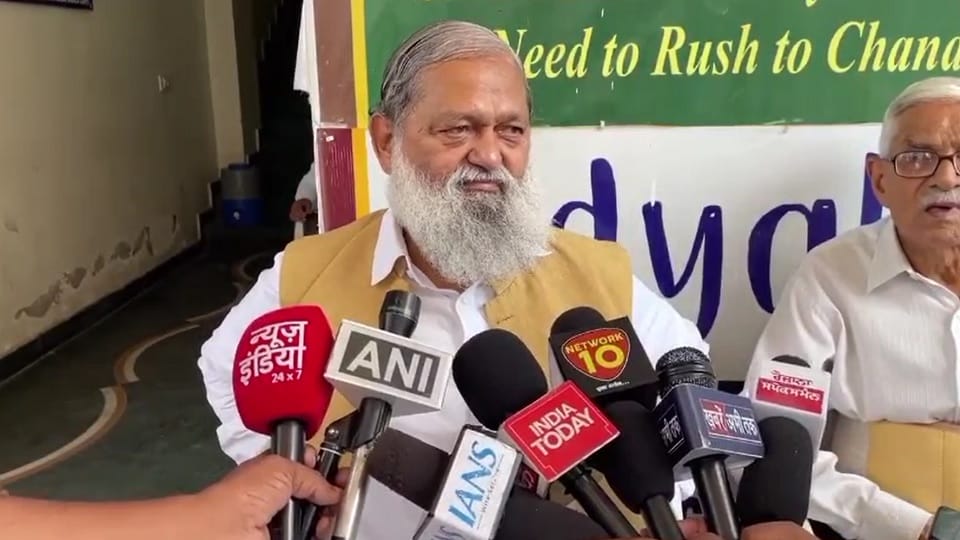 Anil Vij slam congress in Ambala