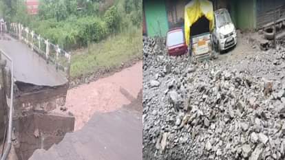 हिमाचल में भारी बारिश से तबाही।