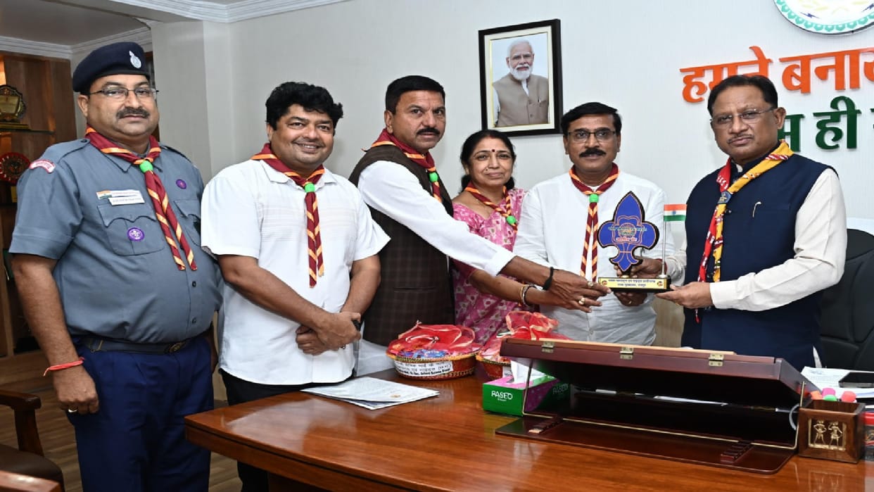 Delegation of Bharat Scouts and Guides Chhattisgarh met CM sai, gave information about campaign in Raipur