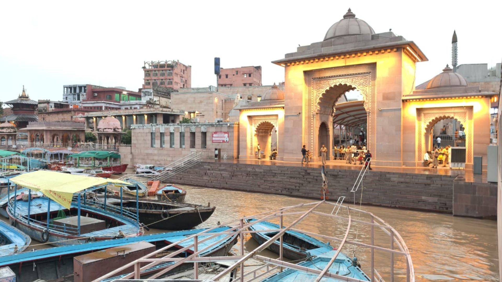 UP Floods Ganga flows 12 steps below Vishwanath temple gate Namo Ghat remained closed for third day as well