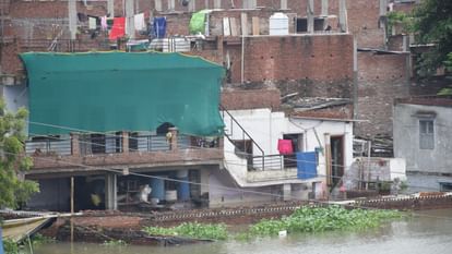UP Floods Ganga flows 12 steps below Vishwanath temple gate Namo Ghat remained closed for third day as well