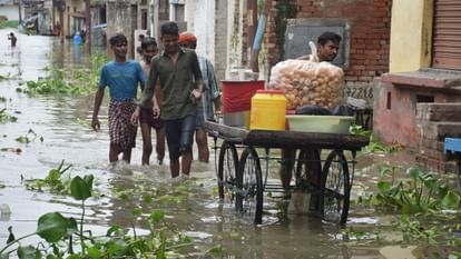 UP Floods Ganga flows 12 steps below Vishwanath temple gate Namo Ghat remained closed for third day as well