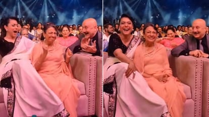Kajol request mom tanuja whistles like a teenager at award show anupam kher says you really Rock Mam jai ho