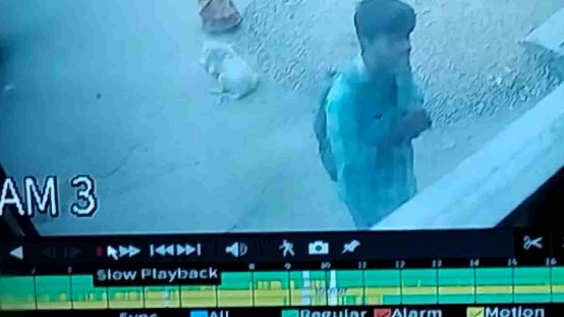 कैमरे में कैद हुआ आरोपी।