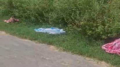 नगला बंजारा एवं छत्तरगढ़ी जाने वाले मार्ग पर झाड़ियों में पड़ीं साड़ियां