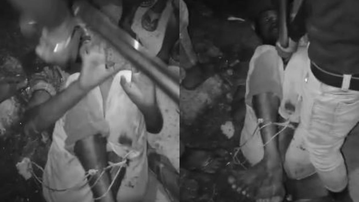 villagers beat up mentally ill person thinking he was a thief