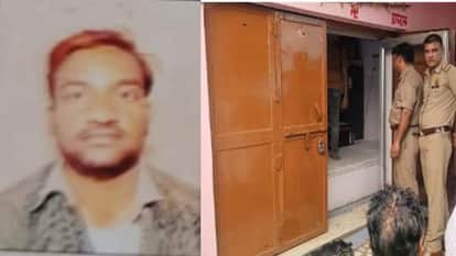 मृतक का फाइल फोटो और जांच करती पुलिस