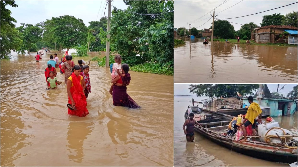 Patna Flood: Water level rises in Ganga, six gram panchayats of Danapur submerged in flood waters