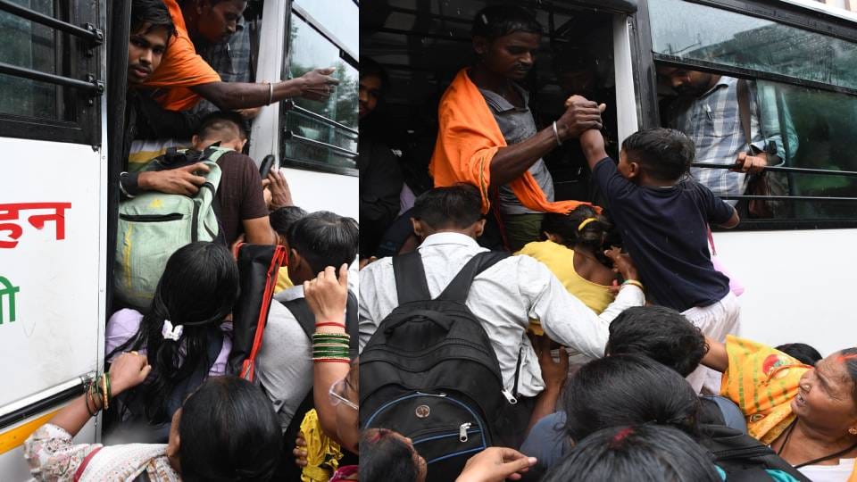Raksha Bandhan 2025: Travel in roadways buses is free in UP crowd of women gathered had to travel standing