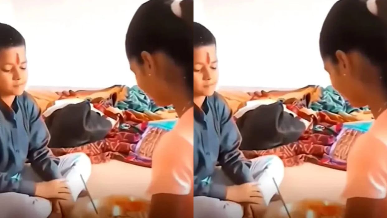 Rakshabandhan special Sister steps forward to tie Rakhi brothers feet get burn Video goes Viral