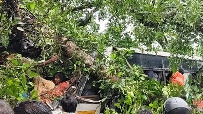 Barabanki accident Tree fell on bus 5 people including two assistant development officers and headmaster died