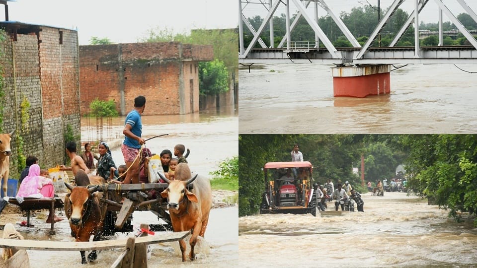 Photos of flood in Moradabad: Houses evacuated on the banks of Ramganga, families stranded in flood