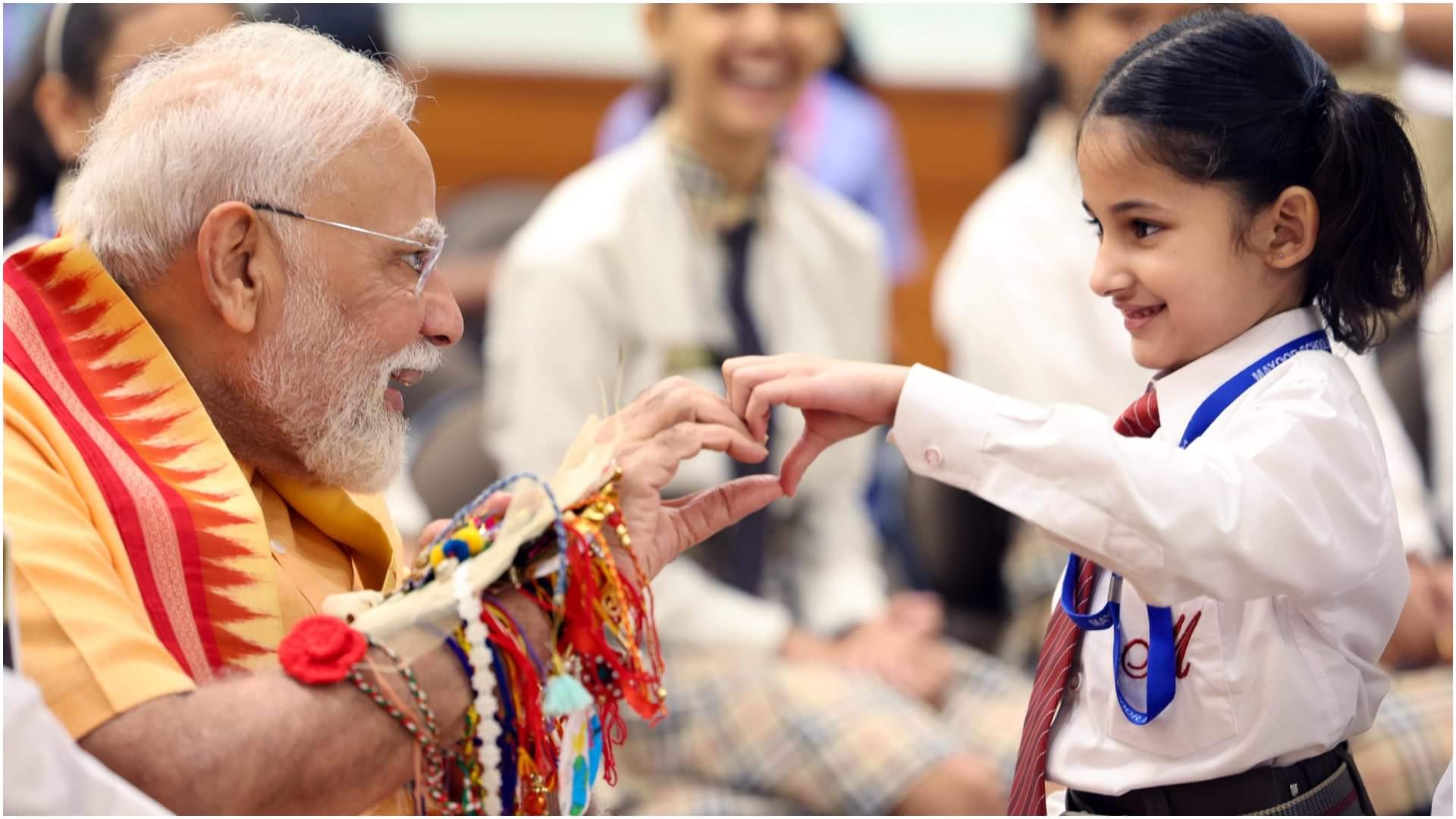 Prime Minister Narendra Modi celebrates Raksha Bandhan at 7 LKM the PM residence in Delhi See Photos