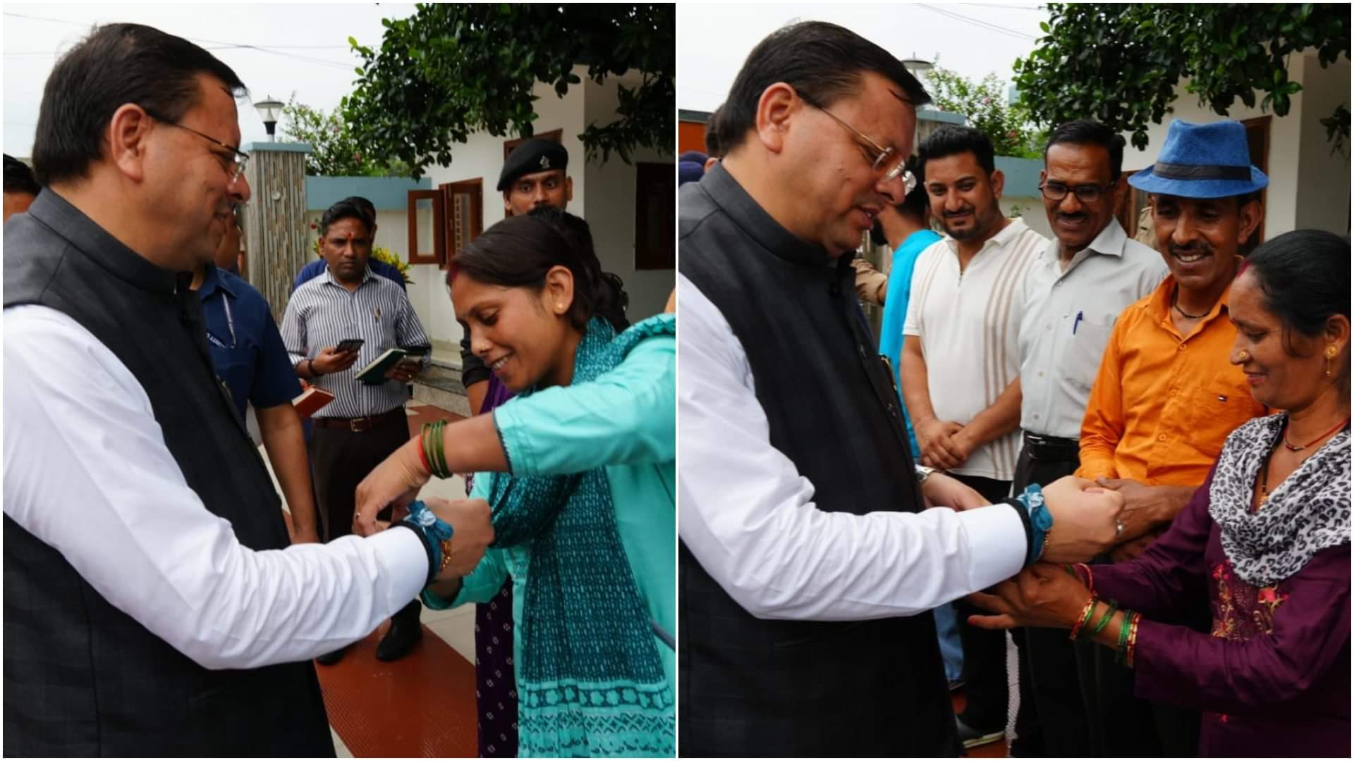 Raksha Bandhan: Sisters tie Rakhi on wrists of brothers; See Photos of Rakhi festival from political corridor
