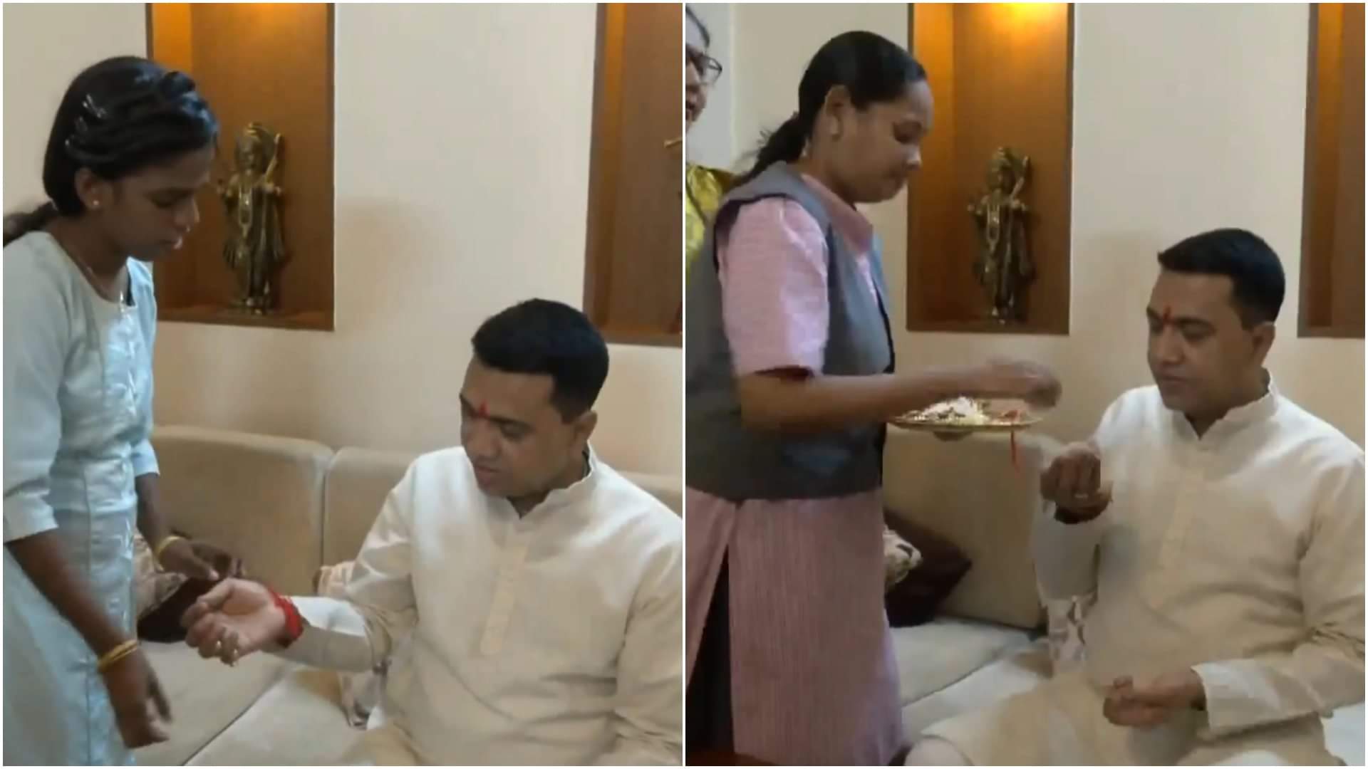 Raksha Bandhan: Sisters tie Rakhi on wrists of brothers; See Photos of Rakhi festival from political corridor