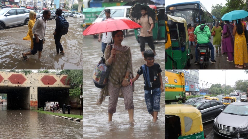 Waterlogging due to rain in Delhi on Rakshabandhan, traffic jams on the roads