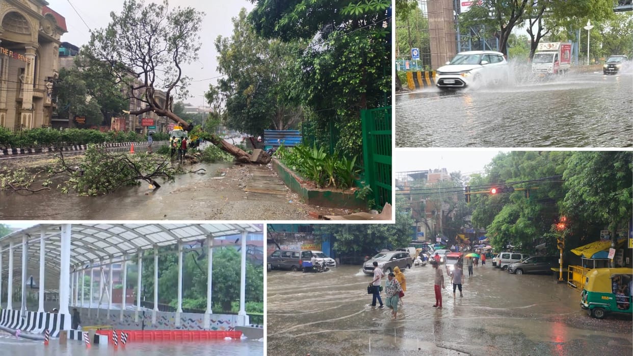 Heavy rain in Delhi-NCR on Raksha Bandhan and waterlogging in many areas see pictures