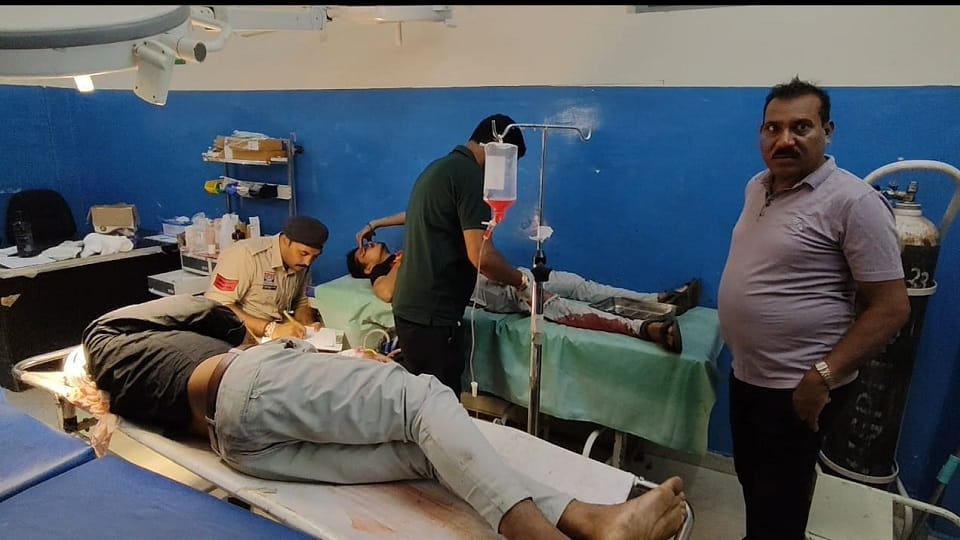 High speed car hits two different bike riders both injured referred to Bilaspur SIMS