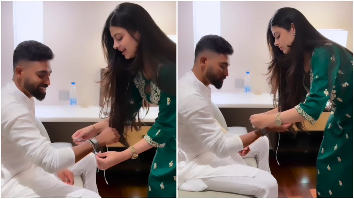 Siraj-Zanai Bhosle: Zanai Bhosle slaps haters, ties Rakhi on Mohammed Siraj wrist, video surfaces