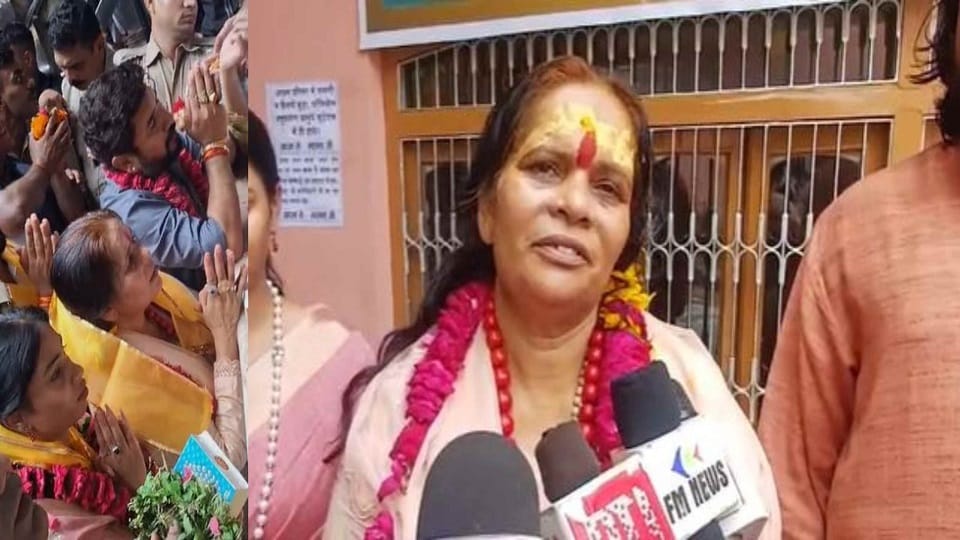 Sadhvi Prachi visited Bankebihari in Vrindavan