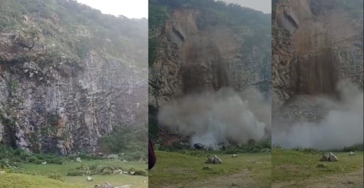 Jharkhand News Landslide in Hazaribagh part of Babhanbe mountain fell