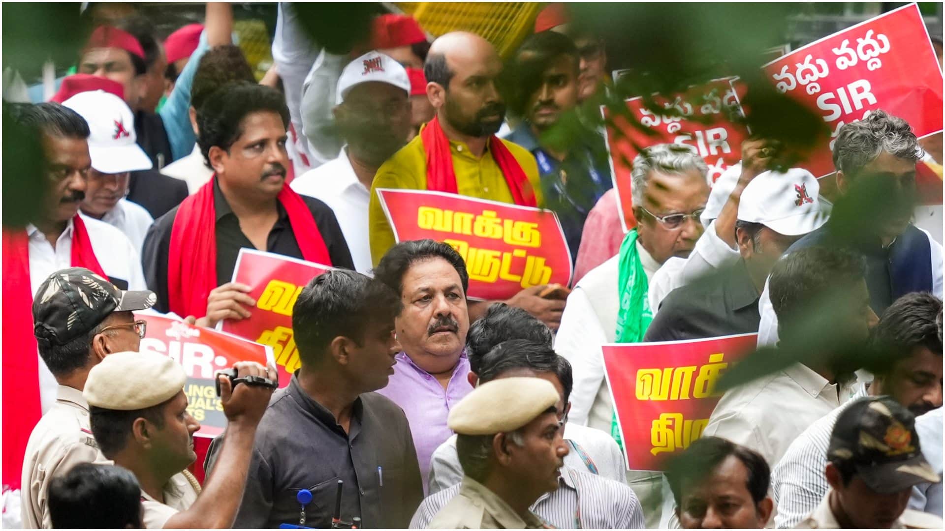 Opposition MPs begin protest march from Parliament to EC office against voter roll revision in Bihar