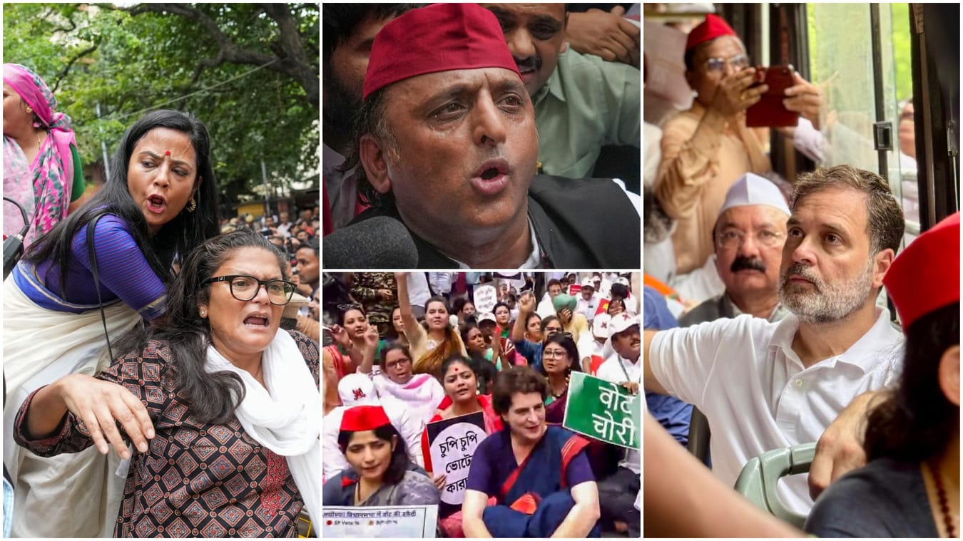 Opposition MPs begin protest march from Parliament to EC office against voter roll revision in Bihar