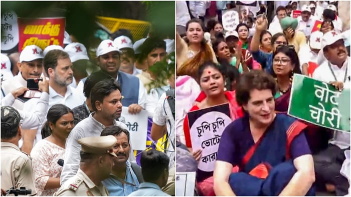 Opposition MPs begin protest march from Parliament to EC office against voter roll revision in Bihar