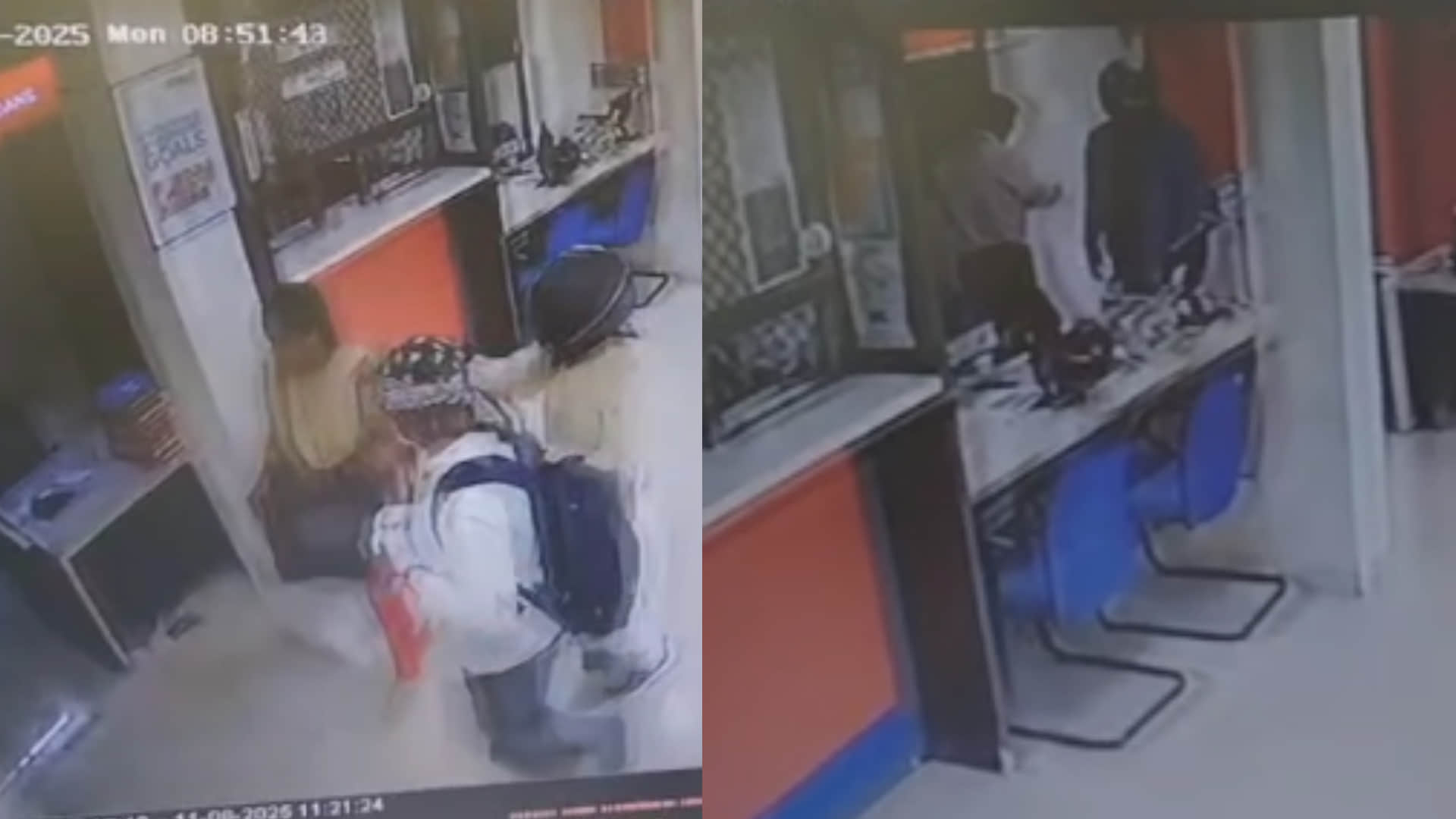 As soon as the bank opened, youths wearing helmets attacked and looted crores