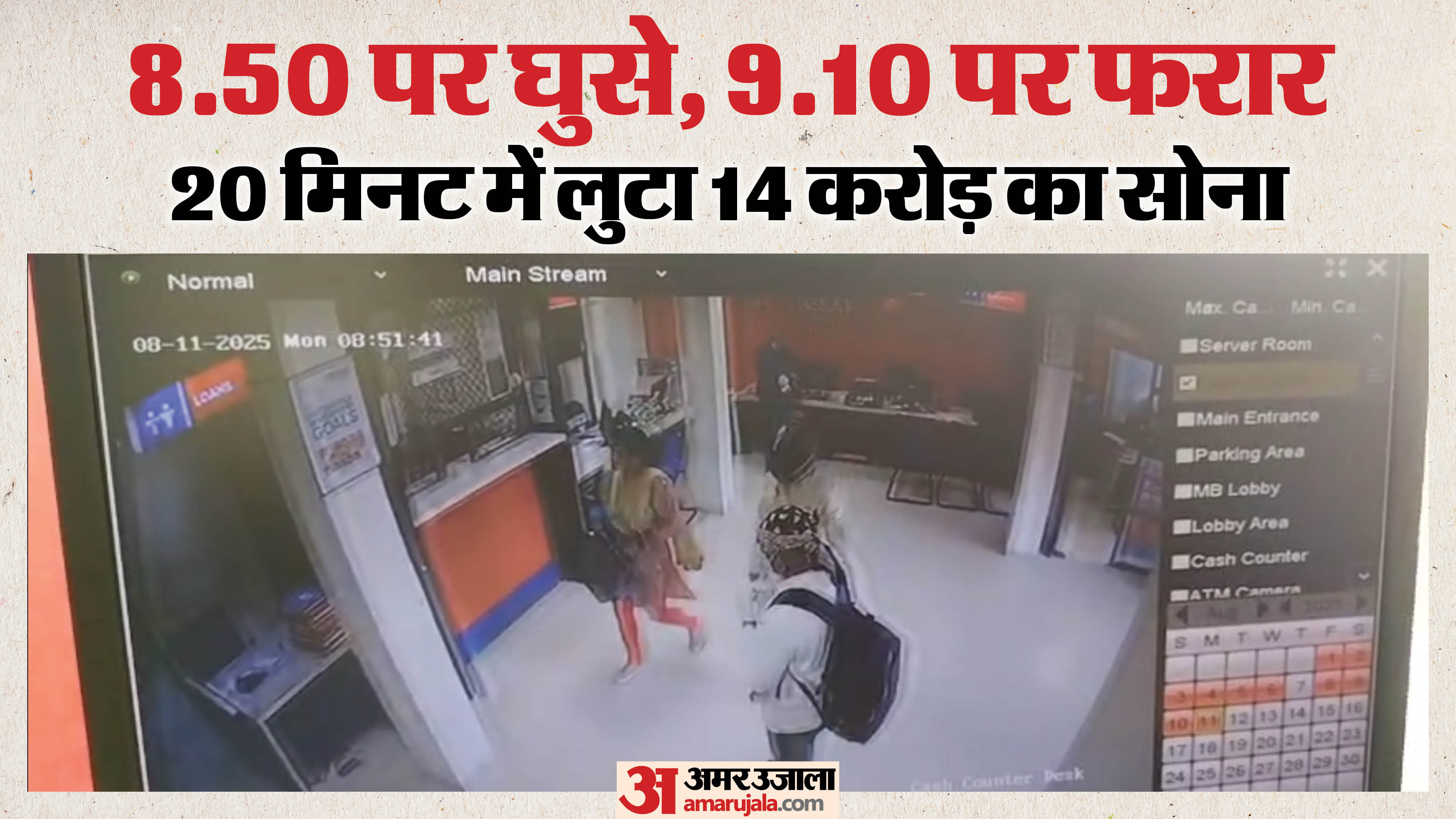जबलपुर में हुई 14 करोड़ के सोने की डकैती में तीन लोग हेलमेट पहनकर बैंक में घुसे थे।