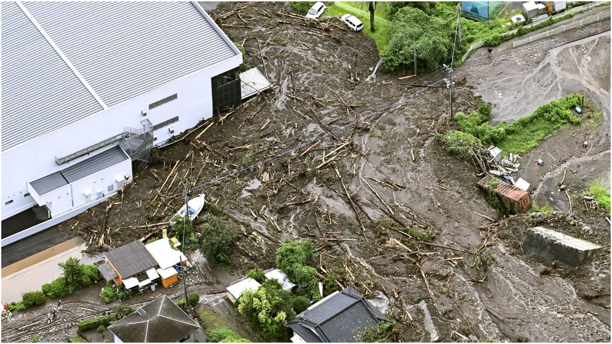 Heavy rains cause floods and landslides on Japan's Kyushu island, many people missing, rescue operations begin