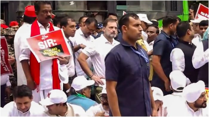 Opposition MPs begin protest march from Parliament to EC office against voter roll revision in Bihar