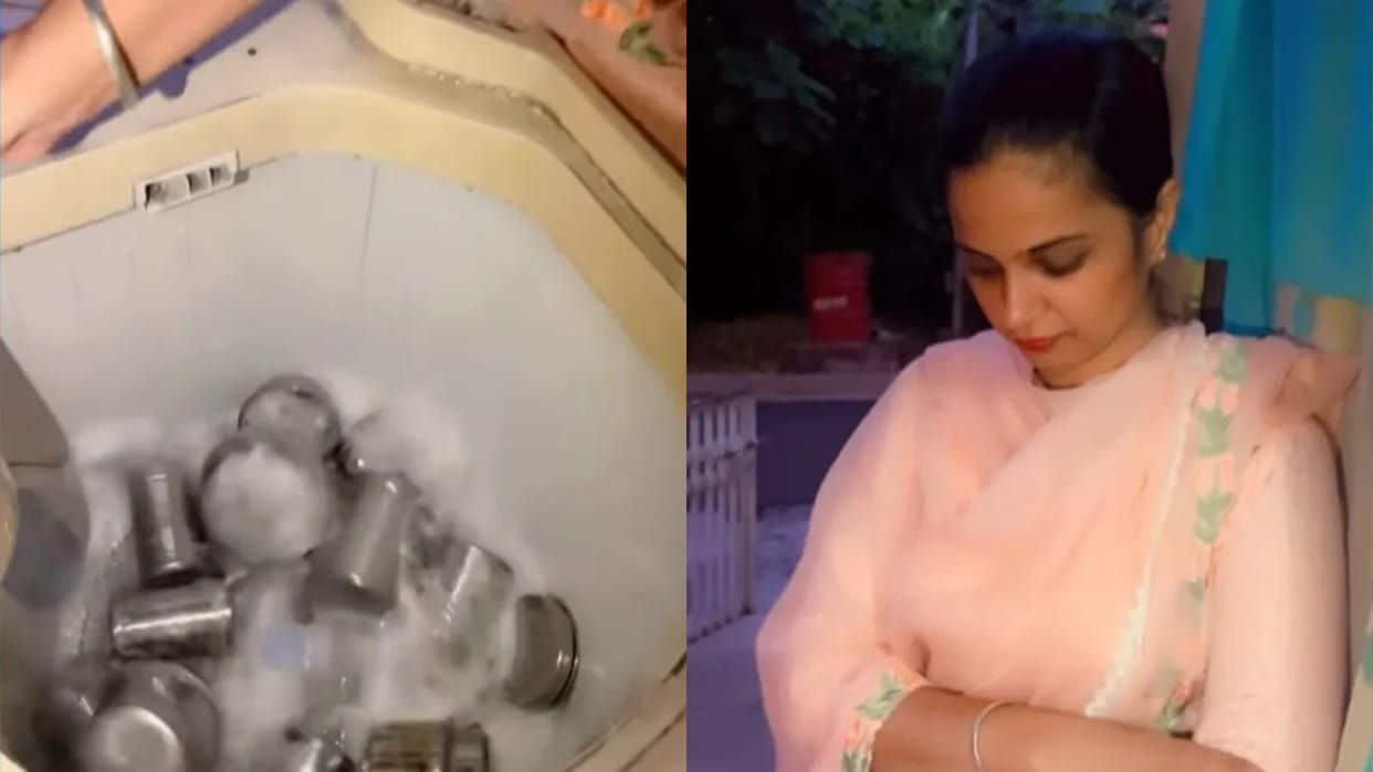 Woman seen washing dishes in washing machine instead of clothes Video goes Viral on Internet