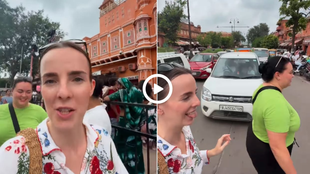 Russian woman gave such a reaction after crossing a moving road, video went viral on the internet