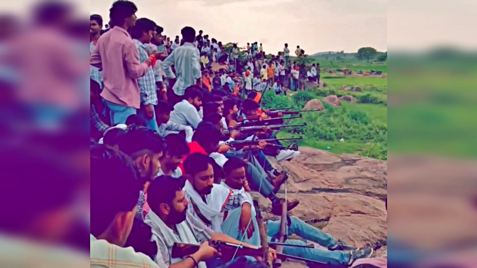 Gwalior News Illegal Firing Competition in Itayal Village Over 50 Riflemen Shoot at Pot in Pond Despite Ban