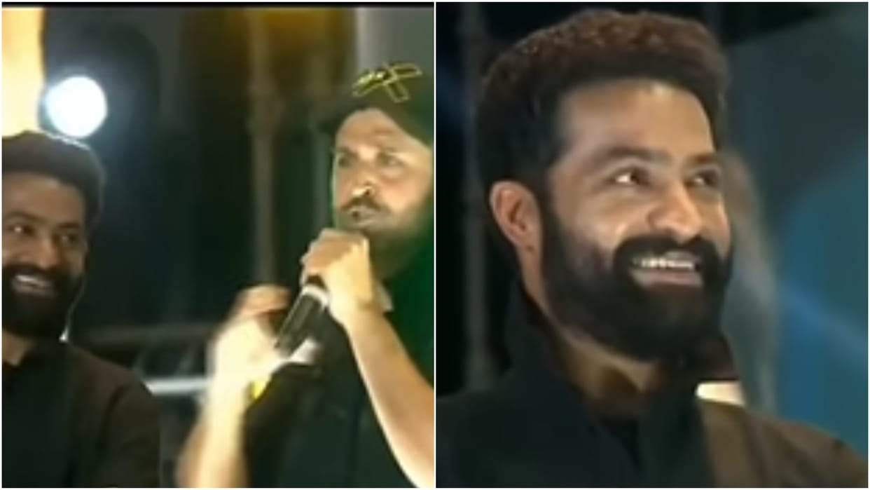War 2 Film Actor Jr NTR Desperate fan fell off the Stage