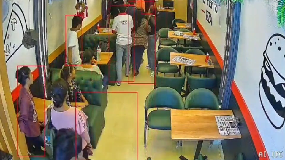 girl eating pizza with her friend in a cafe brother beat them both up badly