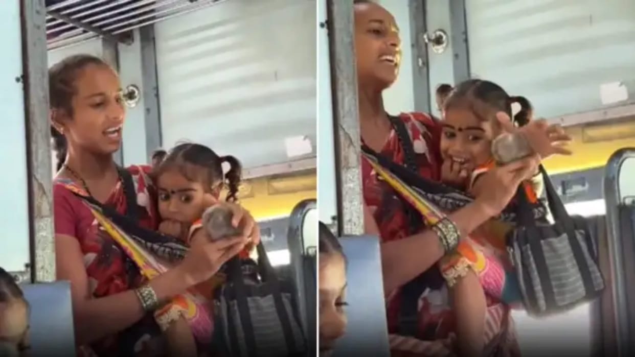 Mother Singing Tujhe Dekha Toh Ye Jana Sanam Song While Carrying Daughter In Train Emotional Video Goes Viral