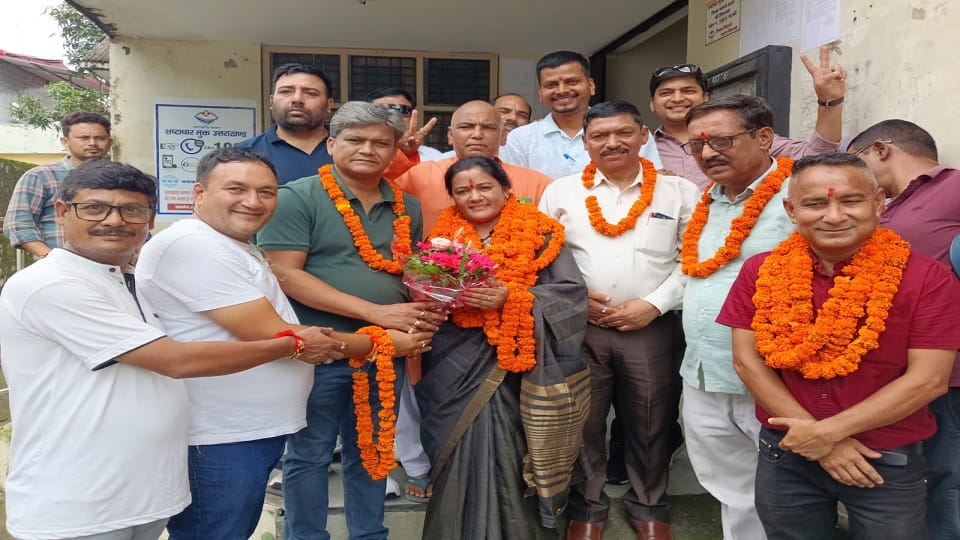 BJP candidate Manju Gaur from Haldwani and KD Ruwali from Okhalkanda were elected unopposed as block chiefs